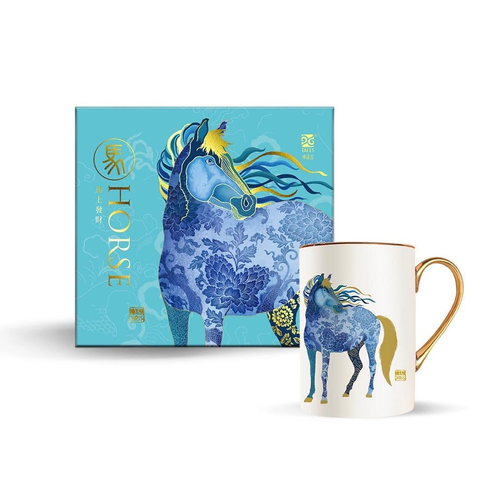 Chinese Zodiac 'Horse' Mug handcrafted with 24K Gold detail.