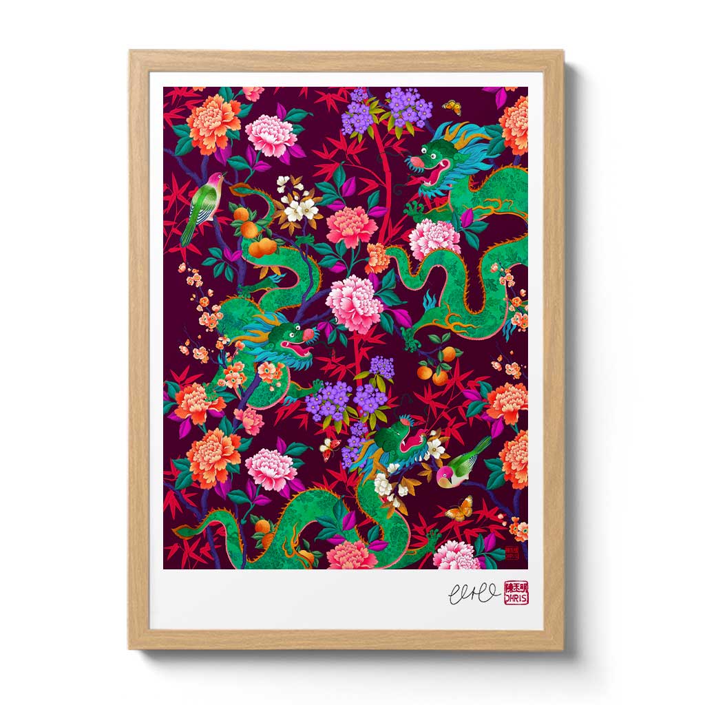 'The Garden of Good Fortune' Dragon Print