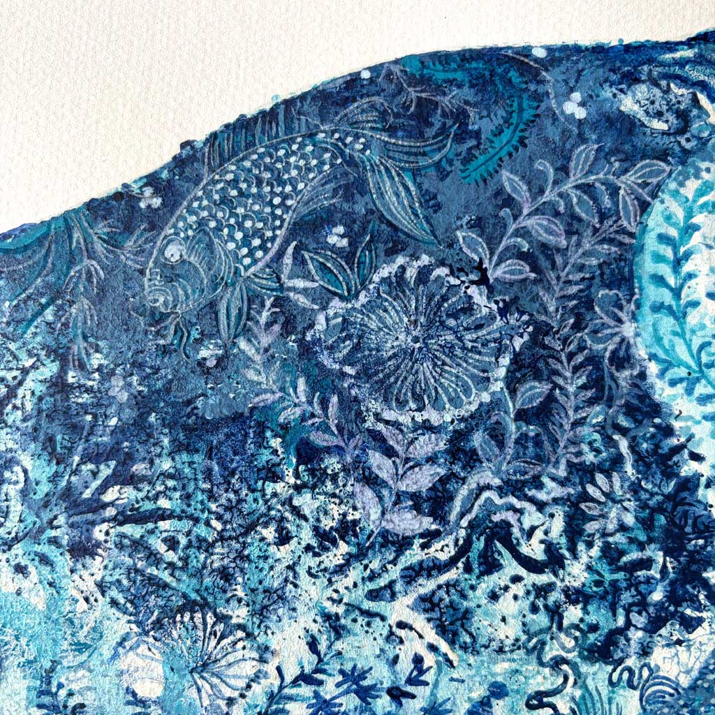 Detail of chinoiserie pattern on cuttlefish