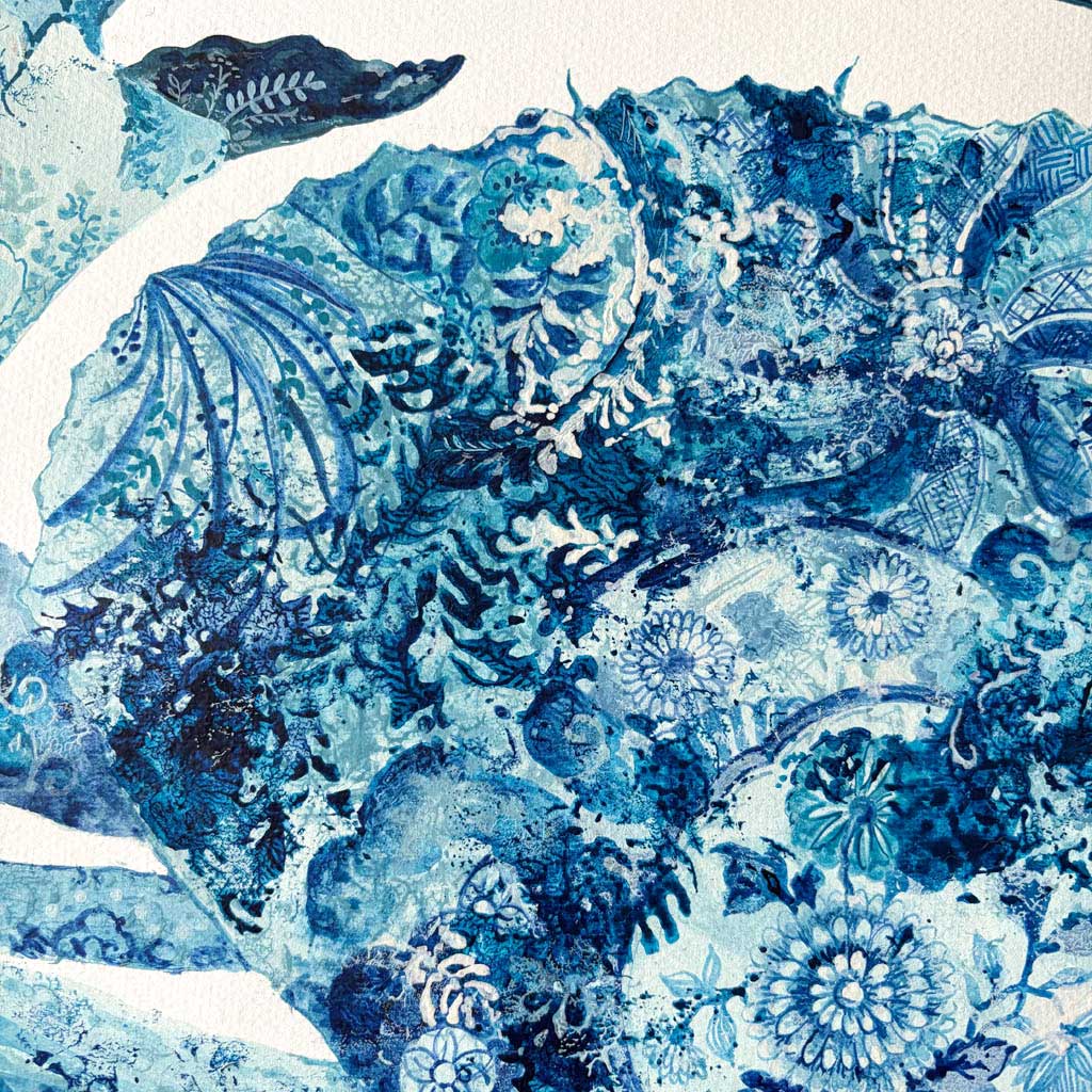 Detail of Crab Painting with Chinoiserie details