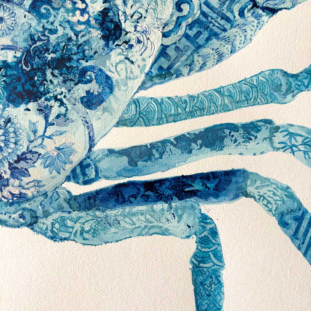 Detail of painted crab legs