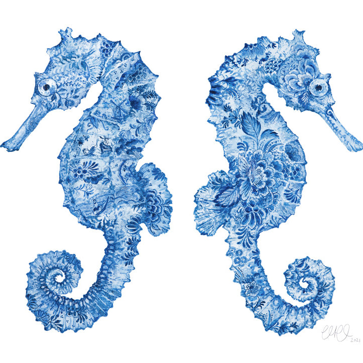 'The Delft Brothers' Seahorse Fine Art Print by Artist Chris Chun.