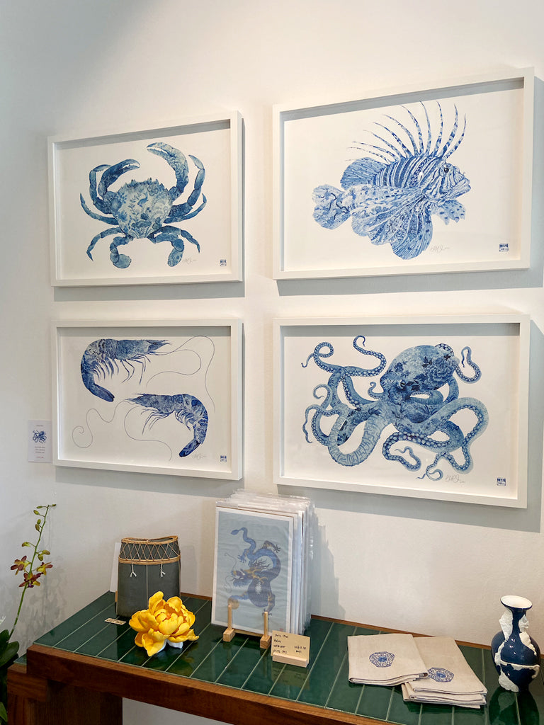 'Into the Blue' Fine Art Print Collection by Chris Chun. Exhibition at Raffles Hotel, Singapore