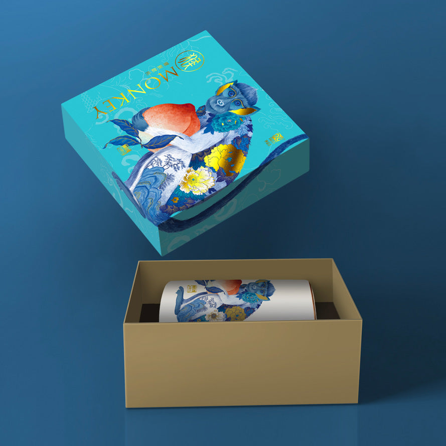 Lunar New Year Gift for those born in Year of the ‘Monkey'. Luxurious Chinese Zodiac Mug hand embellished with 24K Gold and beautifully packaged in Gift Box. Museum Quality Fine Bone China.