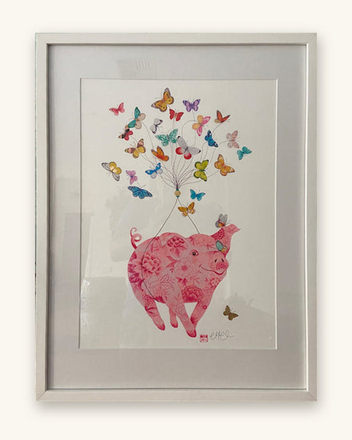 A3 Framed 'Happy Pig' Special Edition