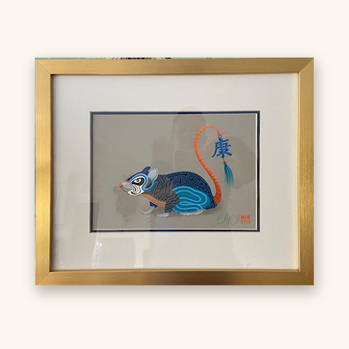 A4 Framed Metal Rat Special Edition, fine art print by Chris Chun