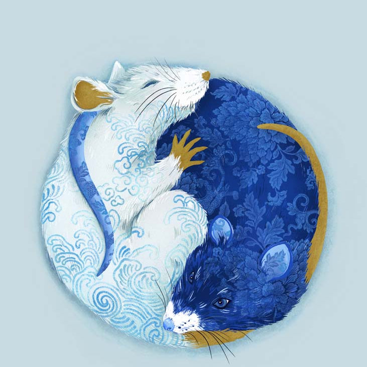 Chinese Zodiac Collection: YinYang Rat by Artist Chris Chun
