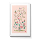 Pink Blossom - Chinoiserie inspired fine art print created by Artist and Textile Designer Chris Chun. Features Pink peony roses, birds and butterflies.