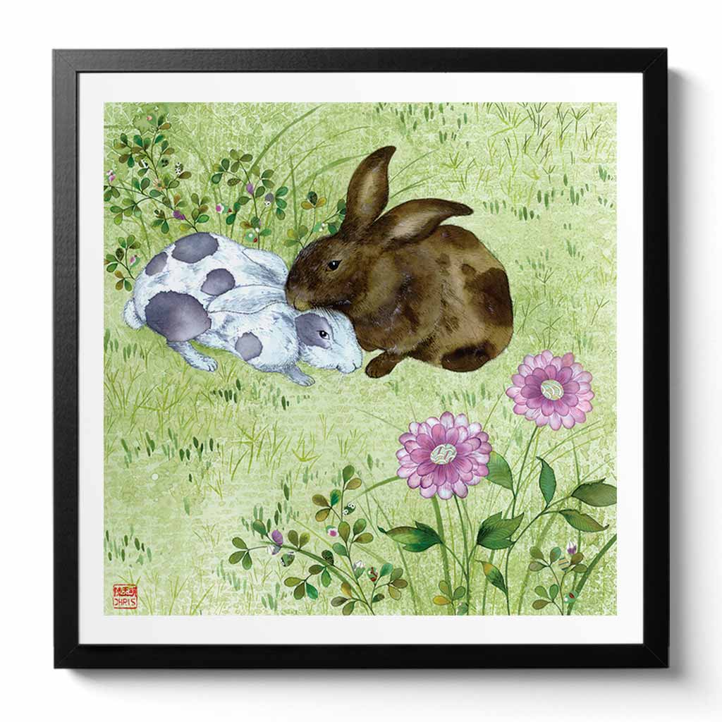 Bunny Love Fine Art Print by Artist Chris Chun