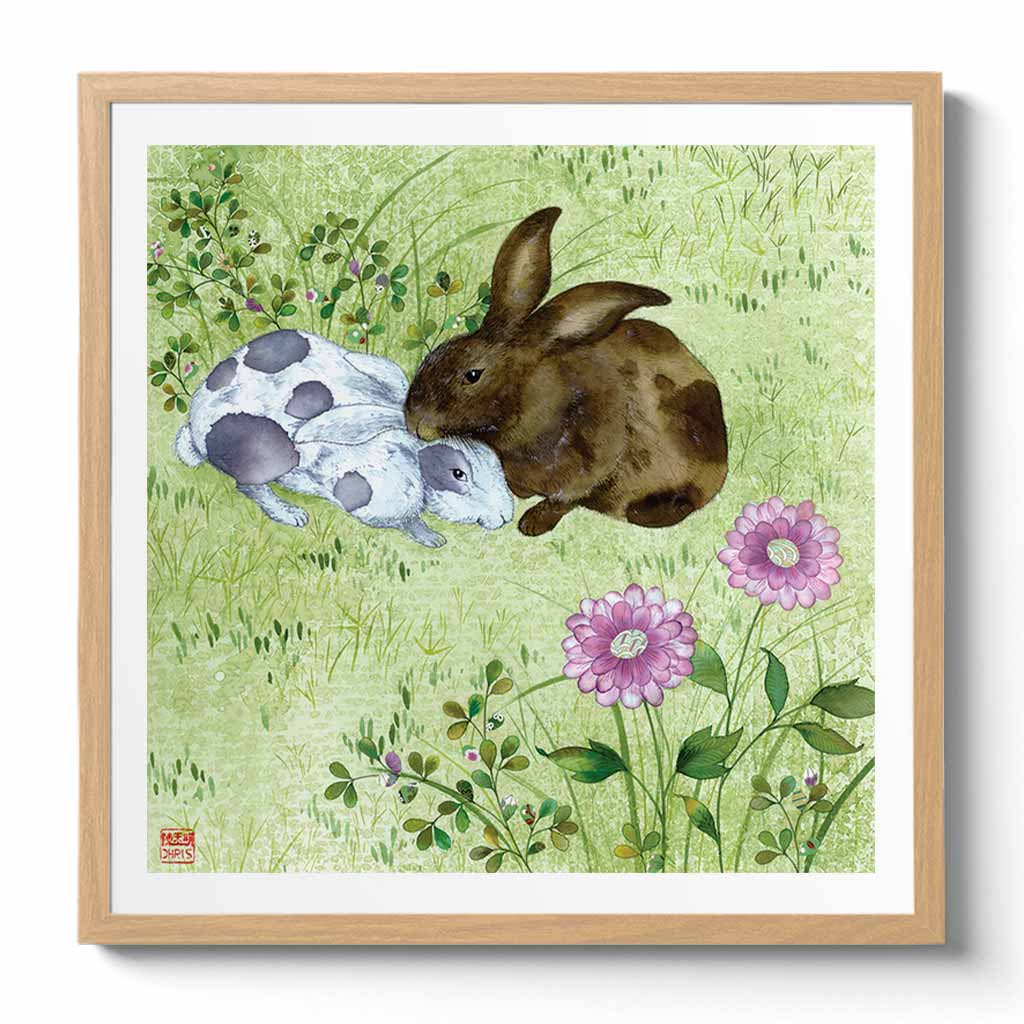 Bunny Love Fine Art Print by Artist Chris Chun