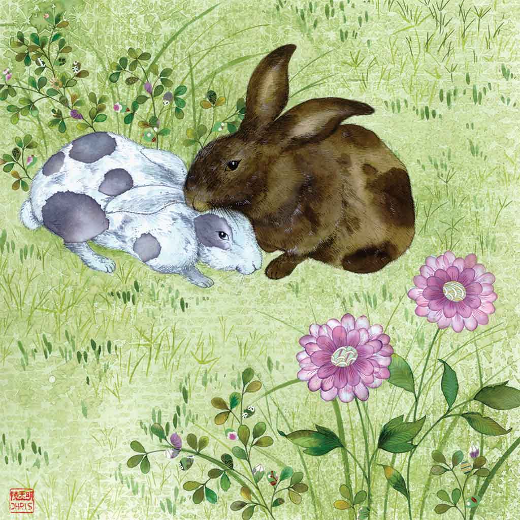 Bunny Love Fine Art Print by Artist Chris Chun