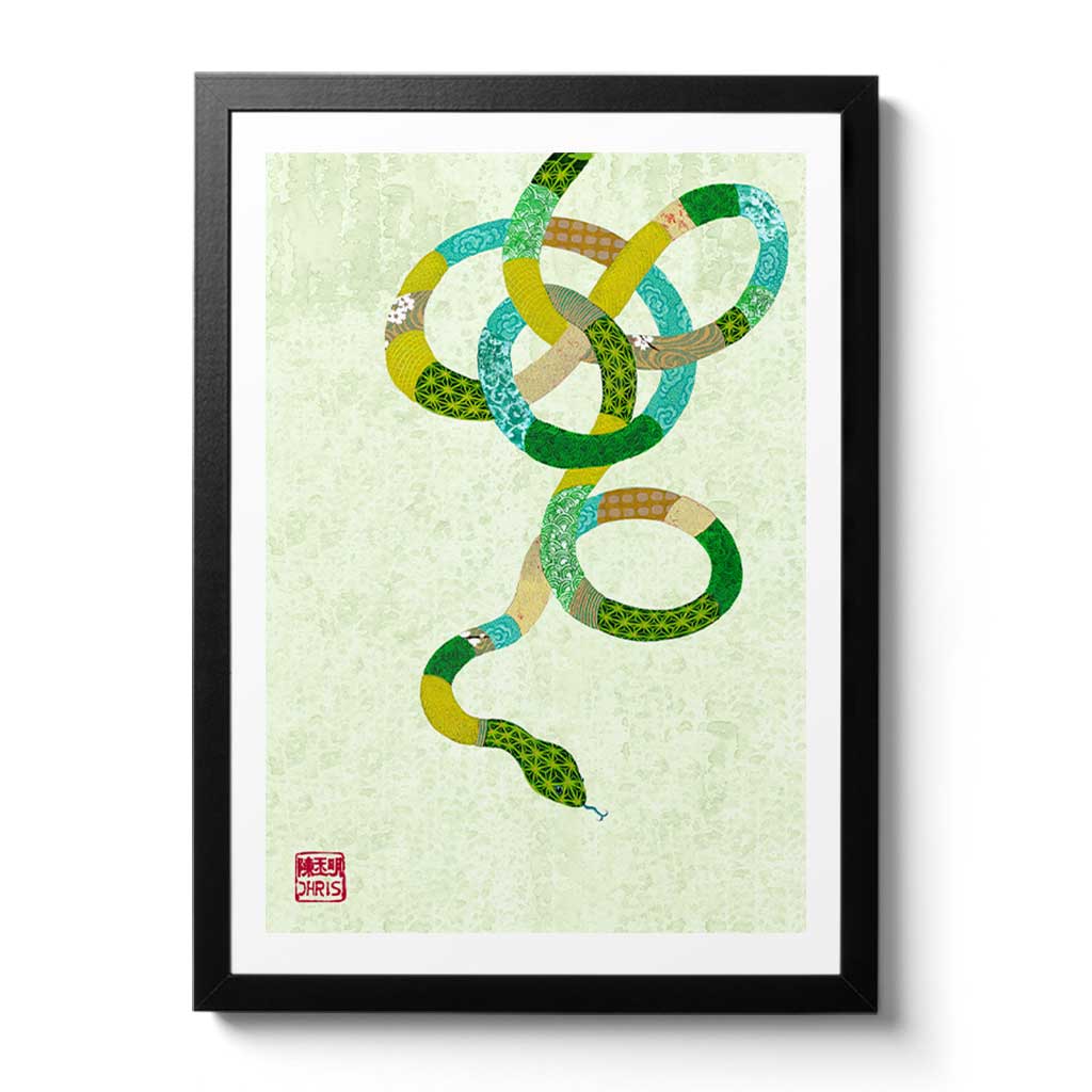Emerald Snake Fine Art Print by Artist Chris Chun