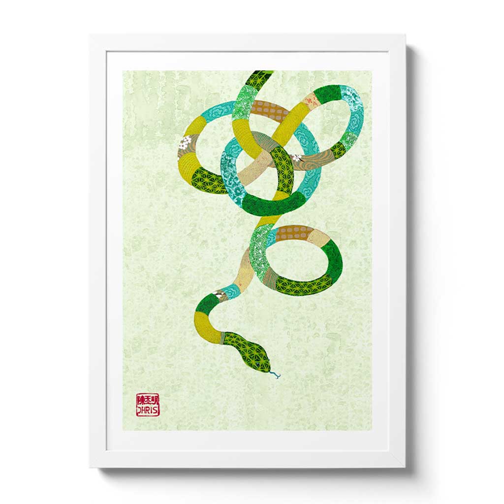Emerald Snake Fine Art Print by Artist Chris Chun