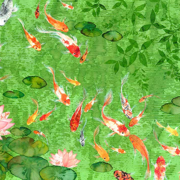 Chinoiserie Koi Art Print by Chris Chun. Chinese Style Painting of fish symbolises longevity and family.