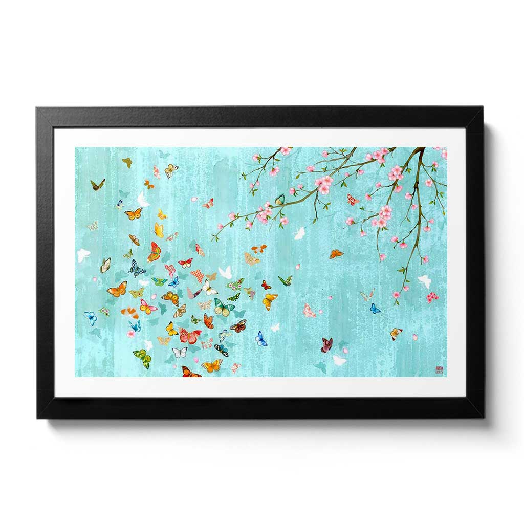 Hanami Fine Art Print by Artist Chris Chun. Printed on Hand crafted Japanese Washi Paper.
