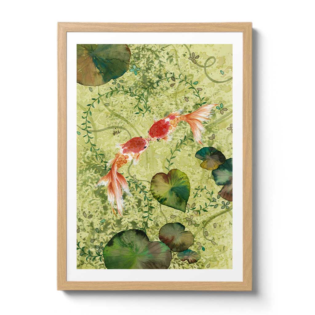 Koi Fish Fine Art Prints and Wall Decor by Australian Chinese Artist Chris Chun. Add beauty and positive feng shui to the home with Love Fish.