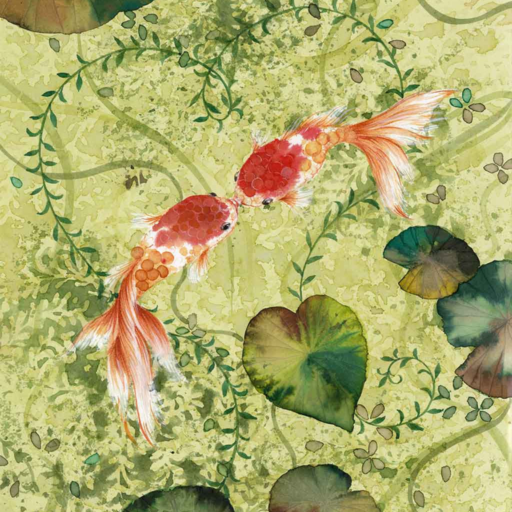 Koi Fish Fine Art Prints and Wall Decor by Australian Chinese Artist Chris Chun. Add beauty and positive feng shui to the home with Love Fish.