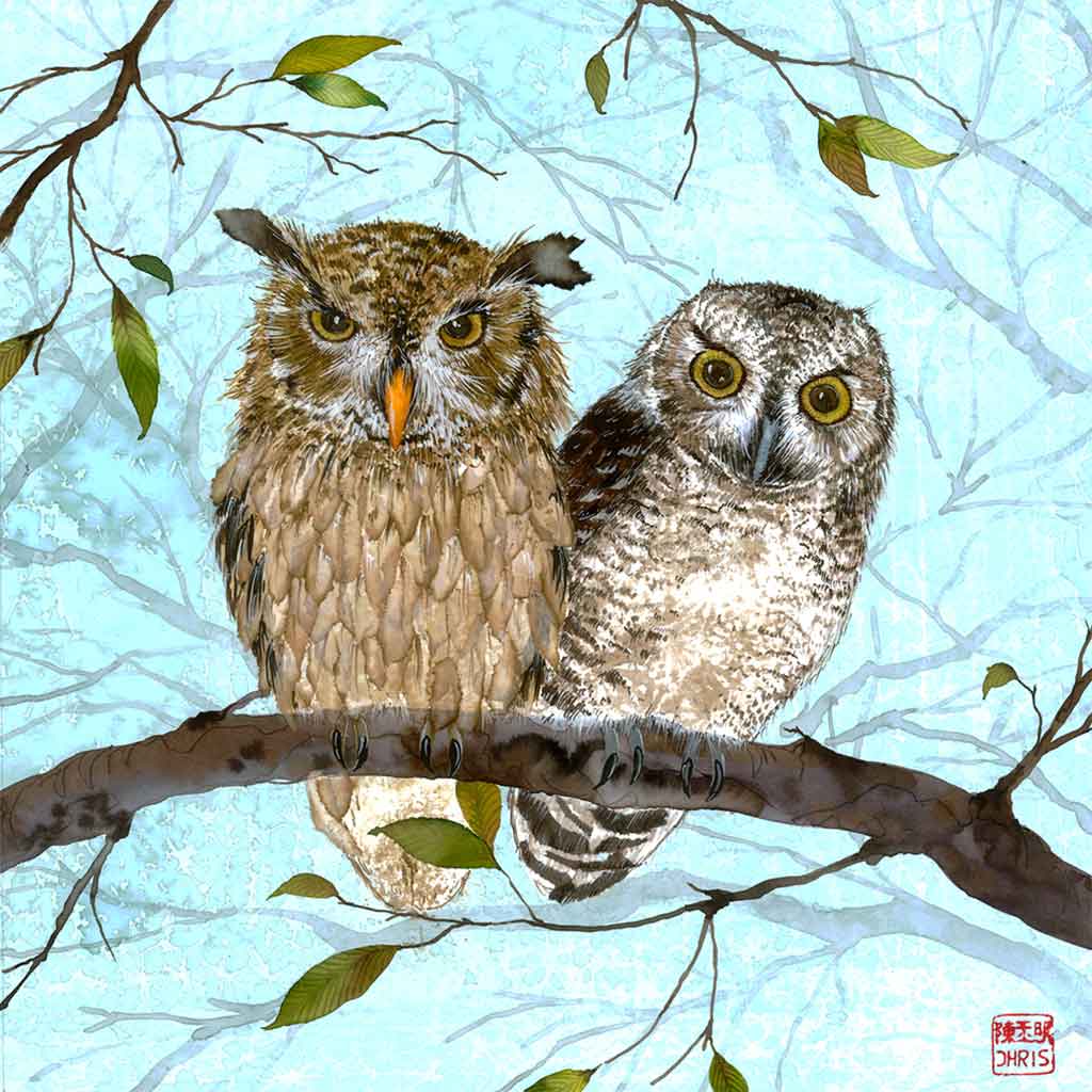 'The Owls' Fine Art Print by Artist Chris Chun