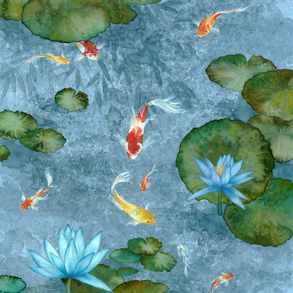 Koi Fish Fine Art Prints and Wall Decor by Australian Chinese Artist Chris Chun. Add beauty and positive feng shui to the home with Pond Of Longevity.