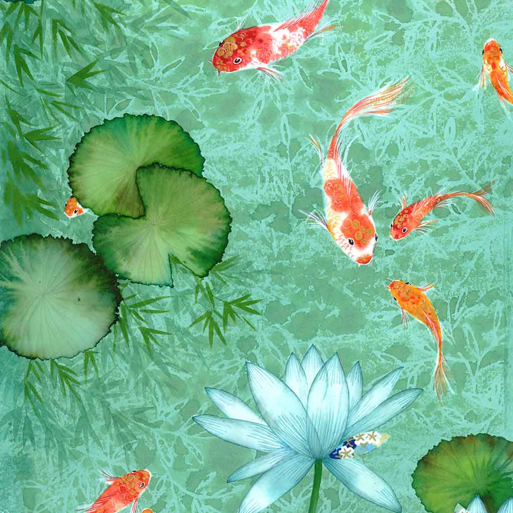 Koi Fish Fine Art Prints and Wall Decor by Australian Chinese Artist Chris Chun. Add beauty and positive feng shui to the home with Pool Of Long Life.