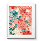 Contemporary Chinoiserie Artist Chris Chun combines his exquisite mixed media paintings with embroidery from antique textiles. Camellia Garden is from The Riches of Nature Collection.