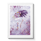 Contemporary Chinoiserie Artist Chris Chun combines his exquisite mixed media paintings with embroidery from antique textiles. Mr Crane is from The Riches of Nature Collection.