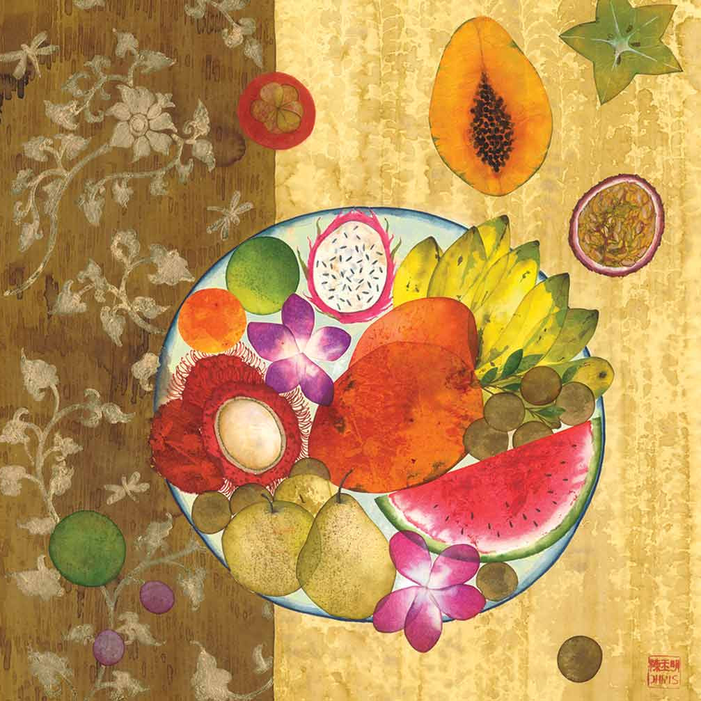 Tropical Fruit Still Life Fine Art Print by Artist Chris Chun