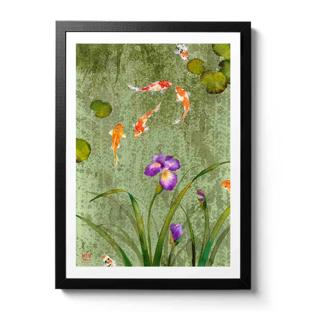 Koi Fish Fine Art Prints and Wall Decor by Australian Chinese Artist Chris Chun. Add beauty and positive feng shui to the home with Wishing Well.