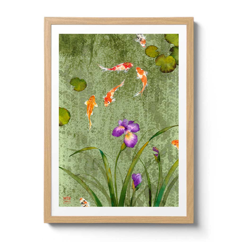 Koi Fish Fine Art Prints and Wall Decor by Australian Chinese Artist Chris Chun. Add beauty and positive feng shui to the home with Wishing Well.