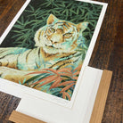 Tiger Art Print by Chinoiserie Artist Chris Chun. Printed on Awagami Handcrafted Bamboo Washi Paper.