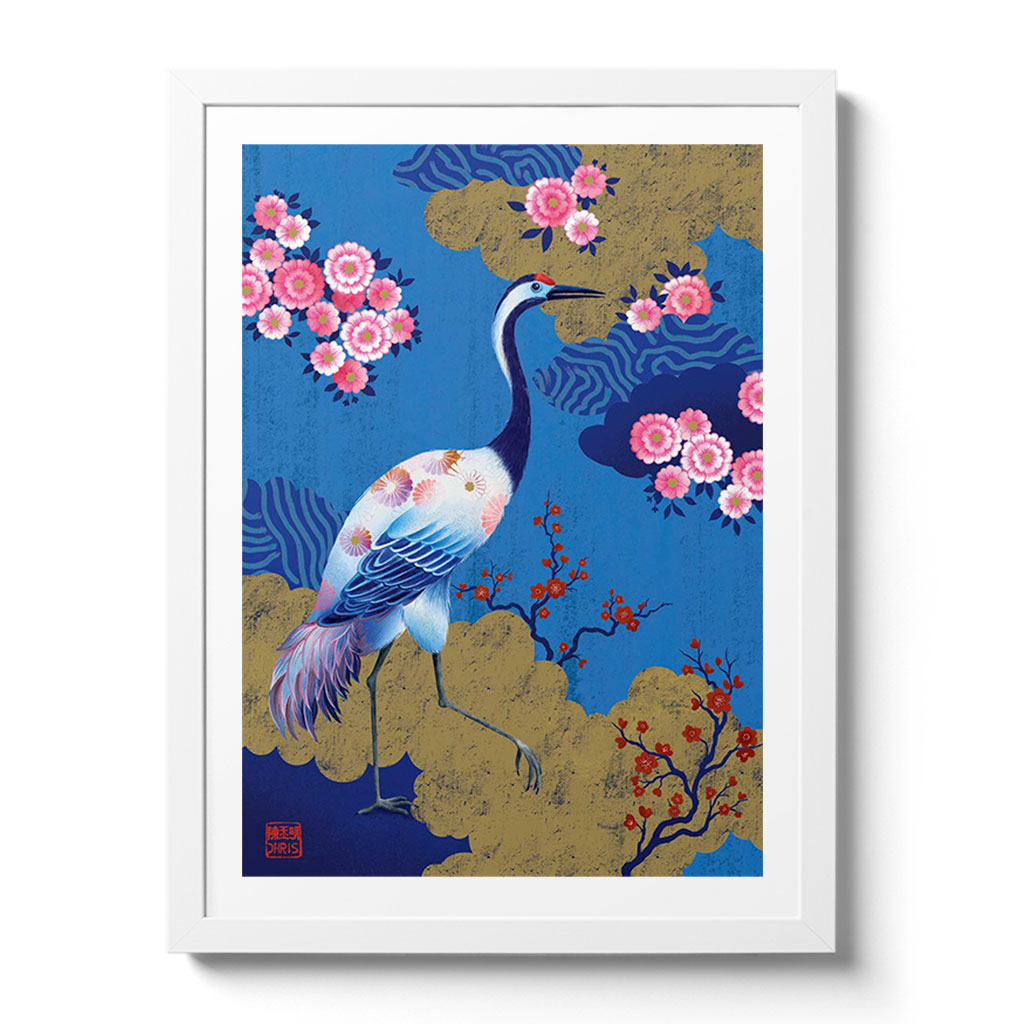 Crane Indochine Fine Art Print by Artist Chris Chun