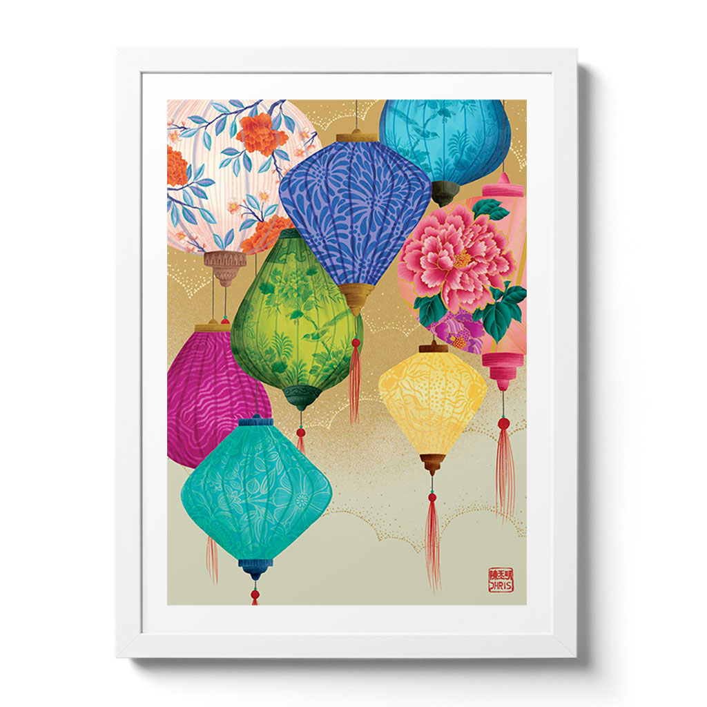 Lanterns Indochine Fine Art Print by Artist Chris Chun