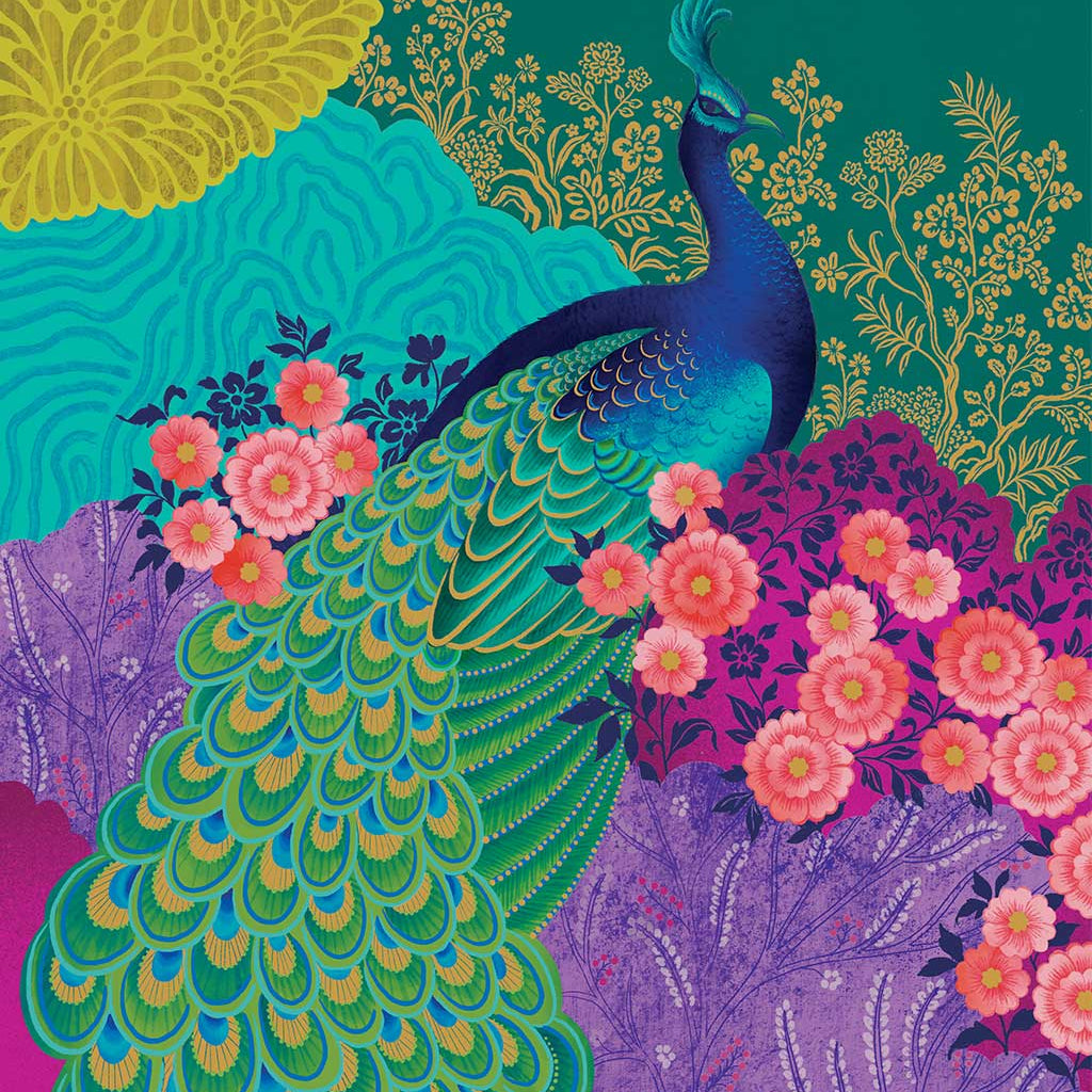 Peacock Indochine Fine Art Print by Artist Chris Chun