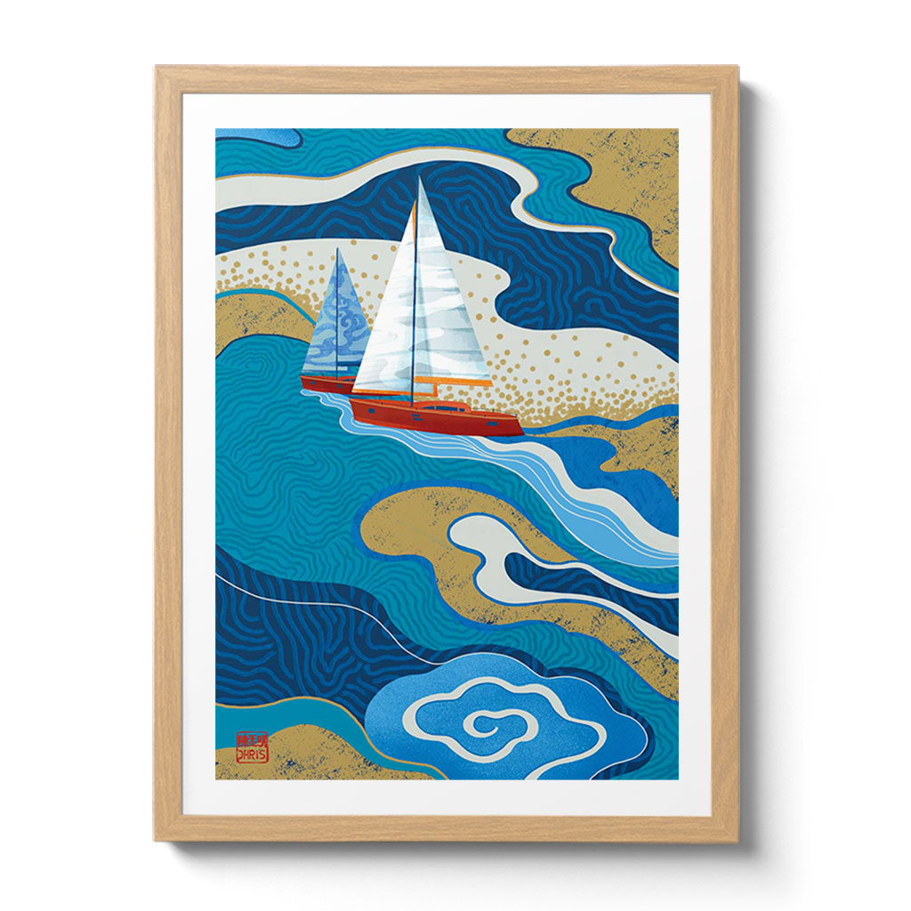 Sail Indochine Fine Art Print by Artist Chris Chun