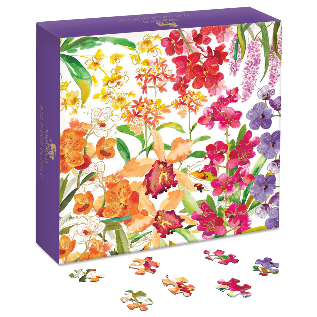 500 piece Orchid Jigsaw Puzzle Set by Artist Chris Chun.