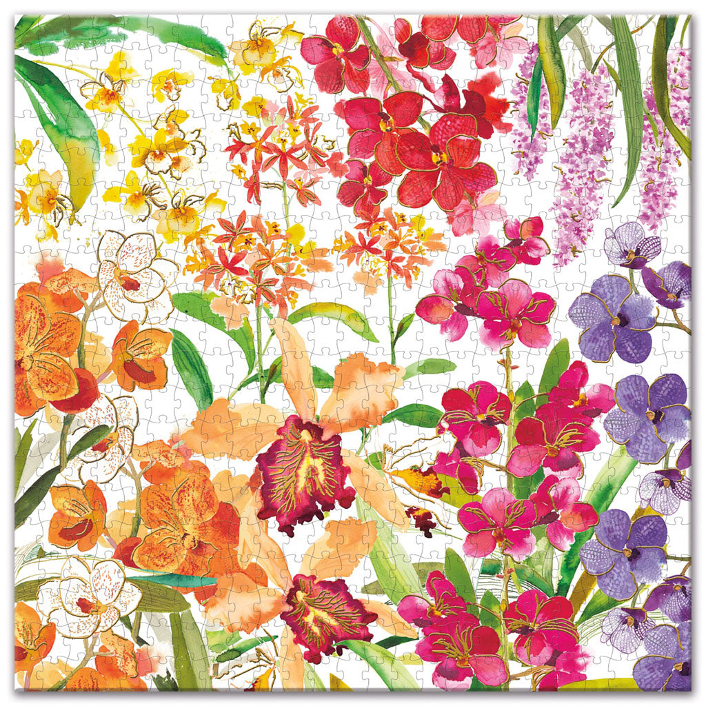 500 piece Orchid Jigsaw Puzzle Set by Artist Chris Chun.