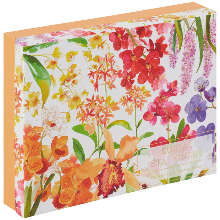 Exotic Orchids Social Stationery Set