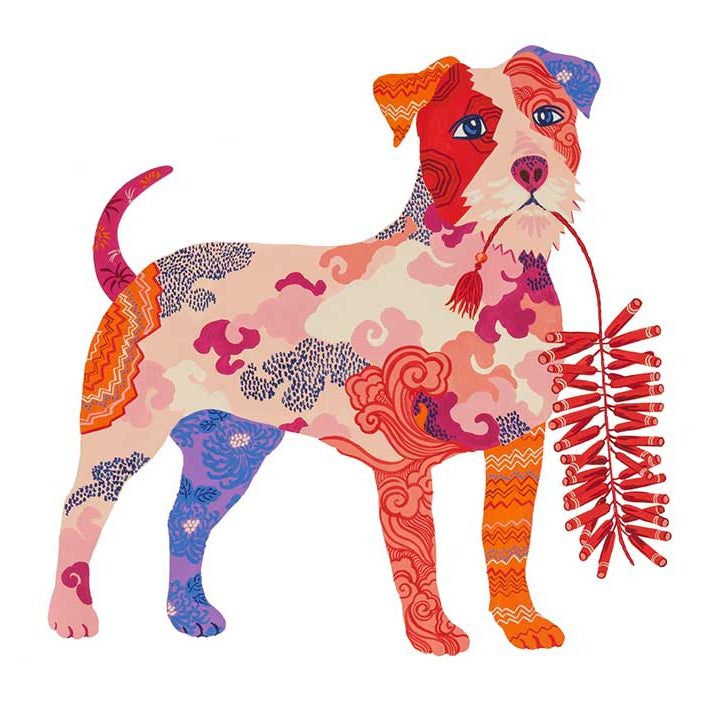 Fire Dog is a special fine art print created by Australian Chinese Artist Chris Chun to celebrate 2018 Year of the Dog. Available in framed/ unframed. Made in Australia.