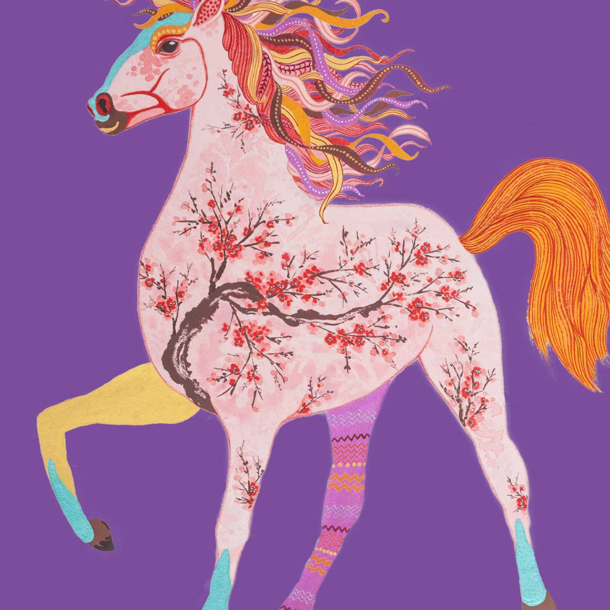 Chinese Zodiac Horse Print by Artist Chris Chun