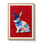 Framed Water Rabbit Chinese Zodiac Art Print by Artist Chris Chun
