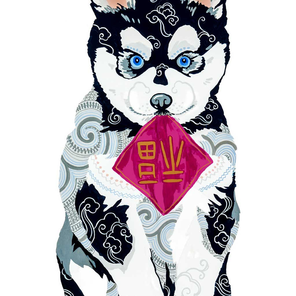 Australian Chinese artist Chris Chun has created a colourful and whimsical series of dogs based on the 5 elements - earth, fire, metal, water and wood. Each dog combines traditional Asian symbolism with contemporary Western sensibilities to bring good fortune, health and happiness to their owners! Metal Dogs are born in 1970.