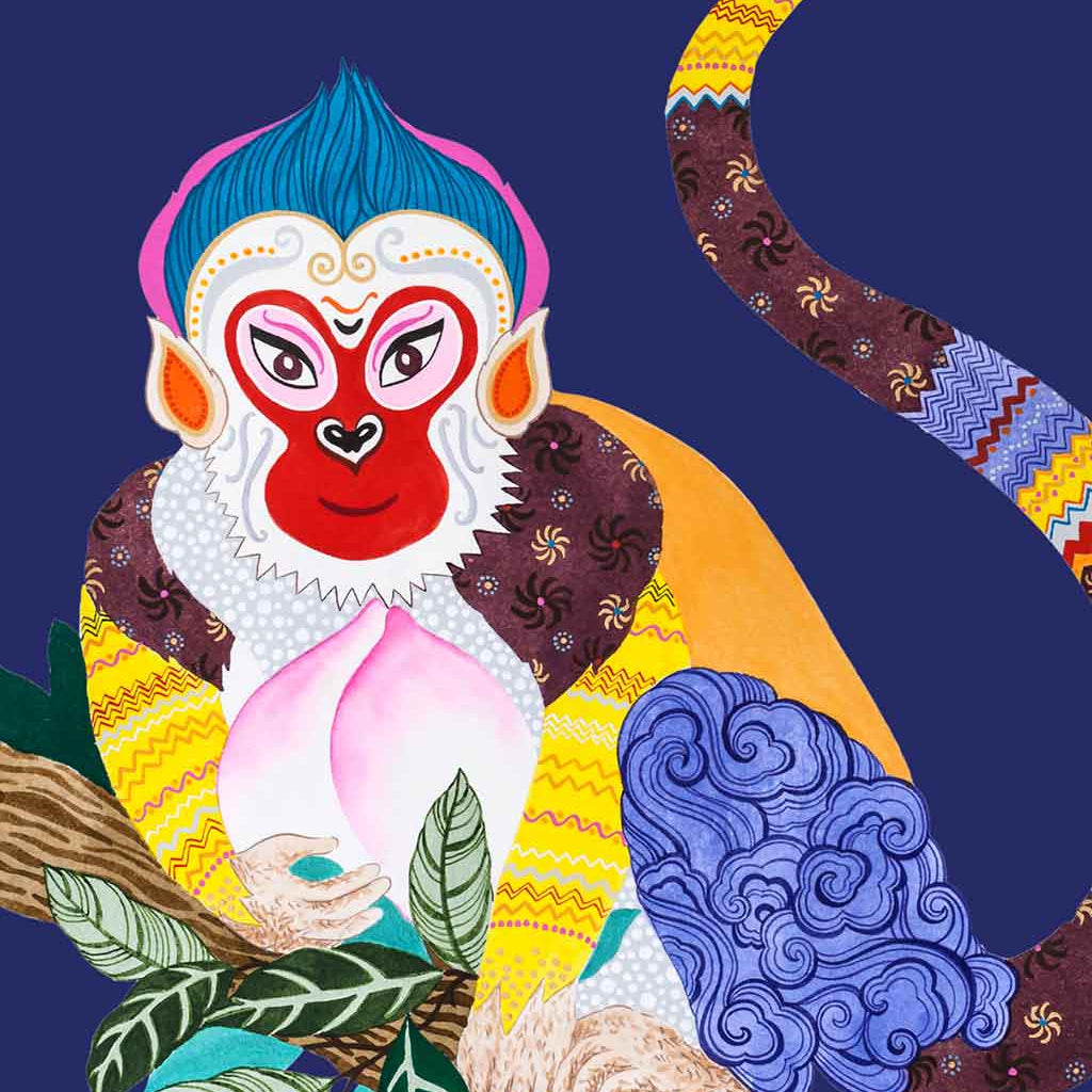 Chinese Zodiac Monkey Art Print by Chris Chun