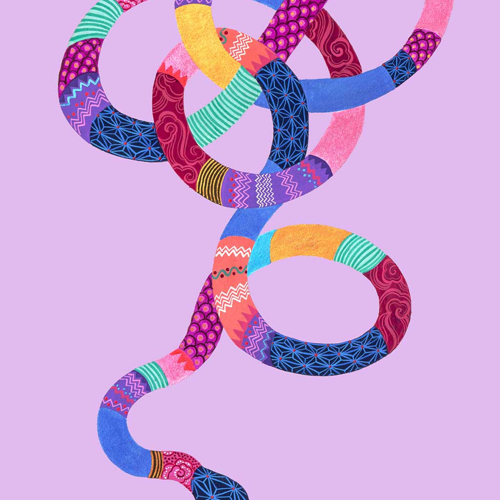 Chinese Zodiac Snake Fine Art Print by Australian Chinese Artist Chris Chun. The perfect gift for those born in 1929, 1941, 1953, 1965, 1977, 1989, 2001, 2013, 2025 as they have been created to bring good fortune, health and prosperity to their owners!