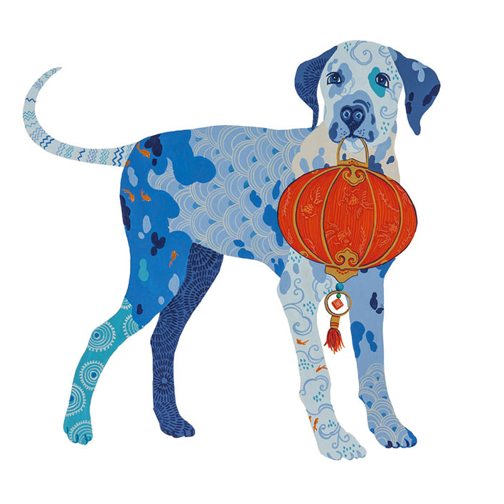 Chinese Zodiac Water Dog Fine Art Print by Australian Chinese artist Chris Chun. Each dog is based on the 5 elements - earth, fire, metal, water and wood.