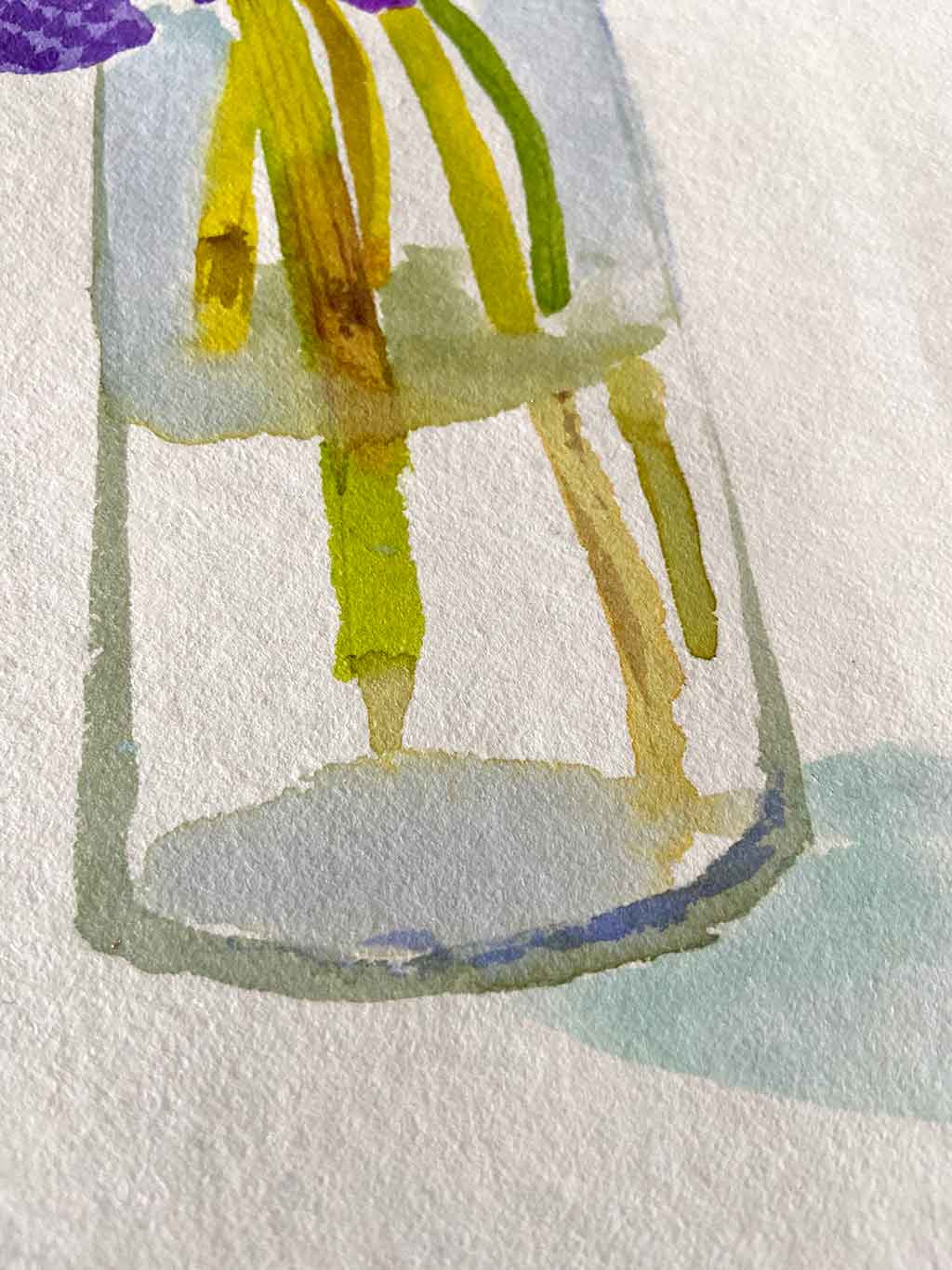 Original Ink Painting of the Purple Cattelya Orchid by Artist Chris Chun