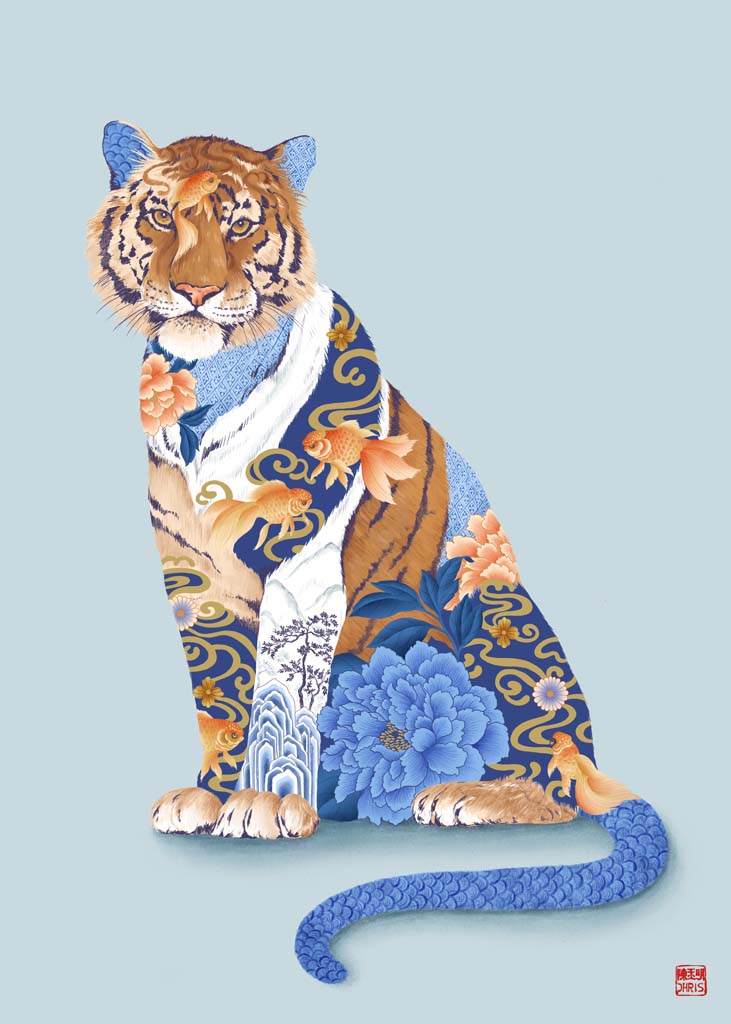 The Tiger, giclée on bamboo paper