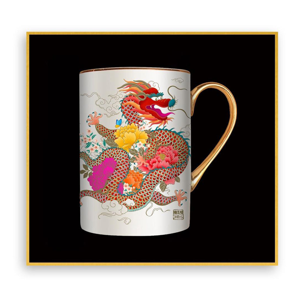 'Peony Dragon Mug'