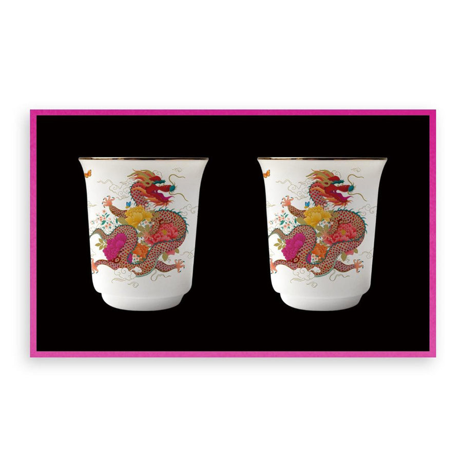 'Peony Dragon' Set of 2 Teacups