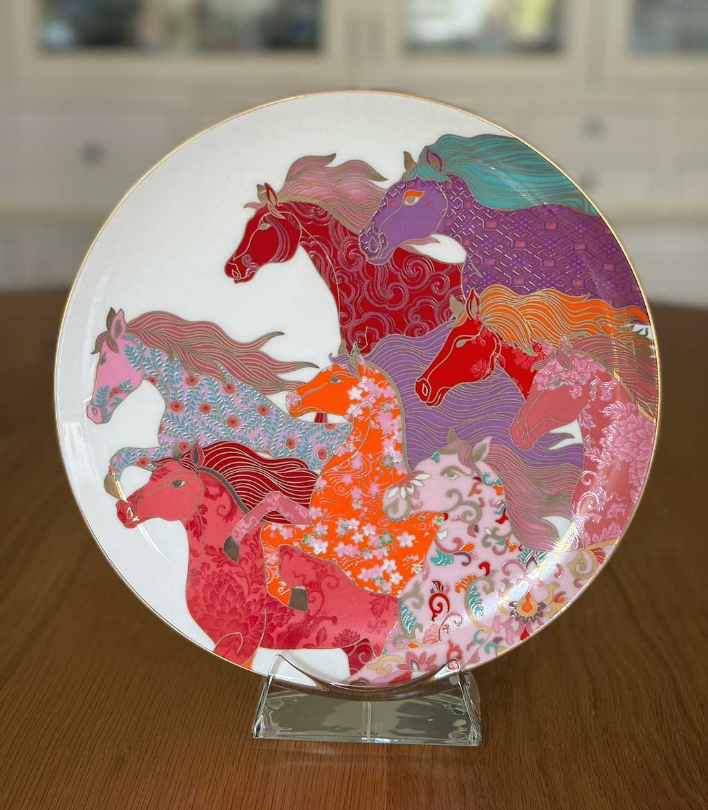 Year of the Horse 7' Plate with 24K Gold