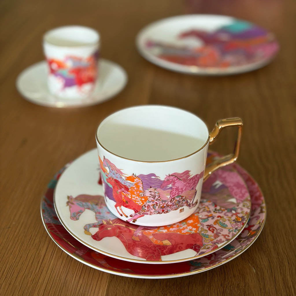 Luxury Tea Cup and Saucer from the 'Galloping Horses' Collection